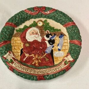 Fitz & Floyd 1993 New Old Stock Cookies for Santa platter made Taiwan